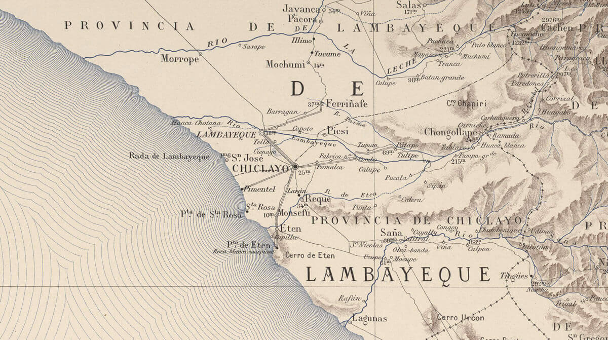 fig 01. Detalle del mapa de Lambayeque en 1890.