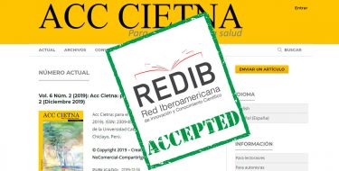 La revista digital “Acc Cietna: para el cuidado de la salud” obtuvo su indexación a REDIB (Red Iberoamericana de Innovación y Conocimiento Científico)