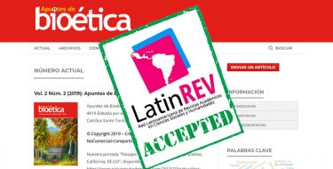 La revista digital “Apuntes de Bioética” logró su indexación a LatinREV (Red Latinoamericana de Revistas)